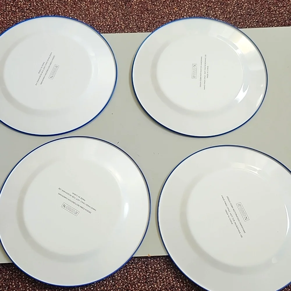 Room Restoration Hardware Indigo Blue Victorian Tin Plates